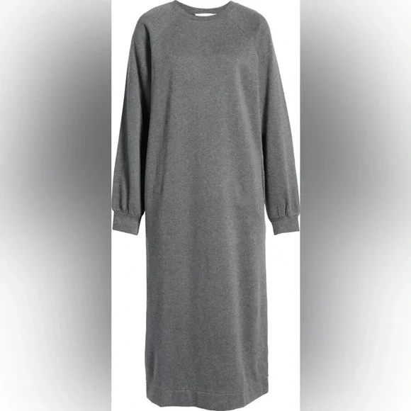 Treasure & Bond Grey Sweatshirt Midi Dress Plus Size Sweater Dress 3X - Picture 4 of 8